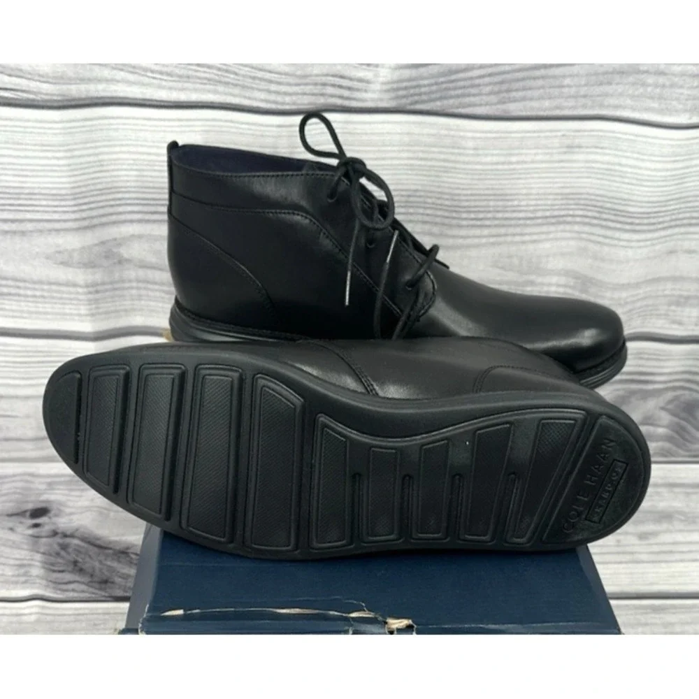 COLE HAAN ORIGINALGRAND CHUKKA  BOOTS  Men's‎ Size 11.5 M  BLACK LEATHER